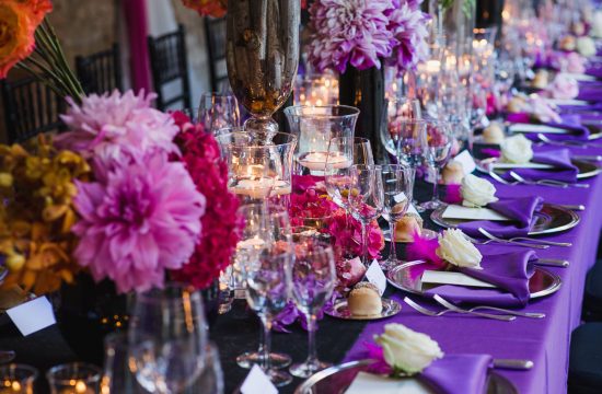 ultra-violet wedding reception