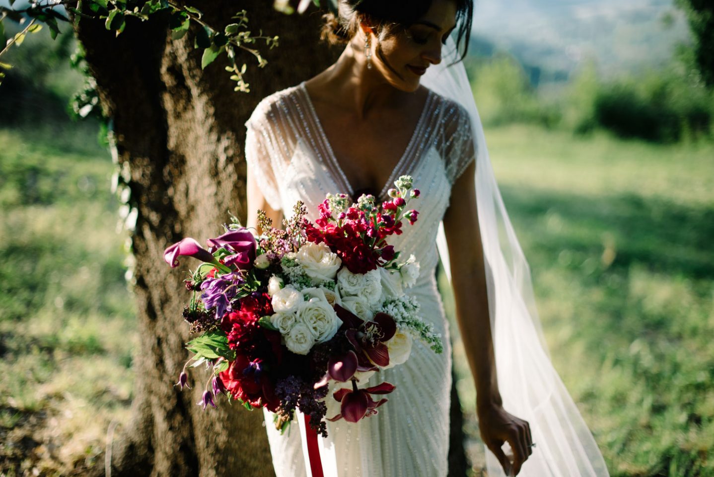 jewel toned bridal bouquet