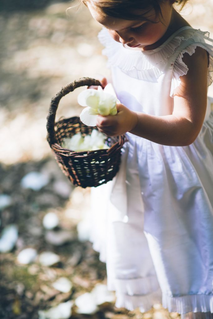 rose petals basket